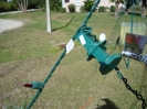 Eventually you will get to one of these.  Undo the knot, unplug, and continue to remove the sets.